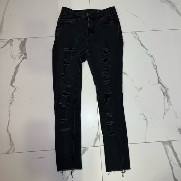 Miami distressed high rise super skinny denim - Picture 1 of 3